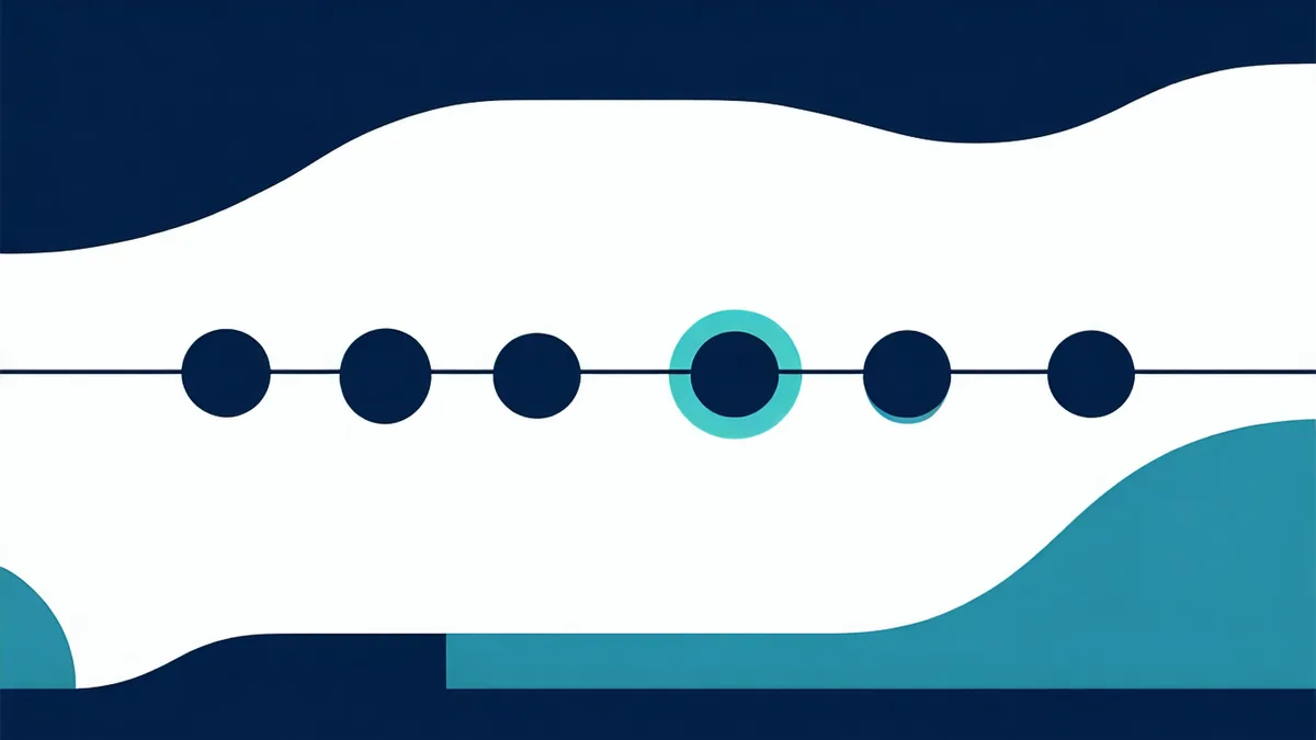 Abstract timeline illustration representing a five-week deployment process