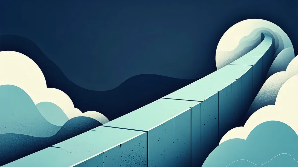 Abstract concept illustration representing AI projects stalling in enterprise environments